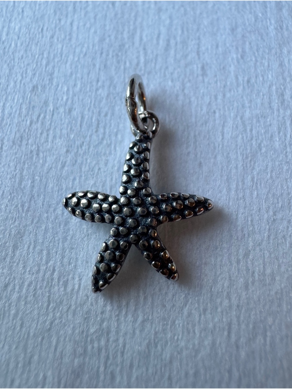 Sterling Silver Starfish Charm Pendant 925 Textured Dotted Vacation Sea